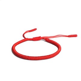 EXINOX Tibetan Spiritual Handmade Bracelet for Men/Women, Traditional Knot, Buddhist, Stainless Steel, red