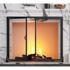 Fire Beauty Fireplace Screen with Hinged Doors, Powder Coated Steel