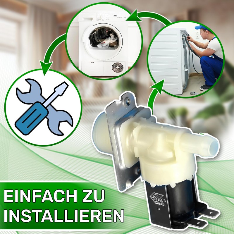 Valve on inlet for washing machine with 1 outlet 180°