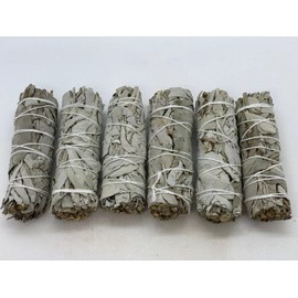24 Pack California White Sage Smudge Sticks, 4" Hand-Tied Smudge Bundles, Fresh Sage for Cleansing & Healing, Bulk Lot