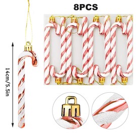 14 cm Glitter Christmas Tree Decoration Rose Gold Candy Cane Pendants Pack of 8 Christmas Tree Decorations Candy Cane Christmas Decoration Christmas Tree Decoration Christmas