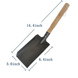 AHUIJ Fireplace Ash Shovel, Natural Wood Handle Ash Shovel, Stove Shovel, Ash Shovel, Garden Shovel, Coal Shovel, Fireplace Tools, Fire Pit Tools., black, (FS02)
