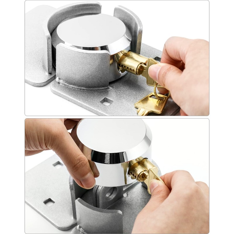 QWORK Heavy Duty Puck Lock and Hasp, 4 Pack High