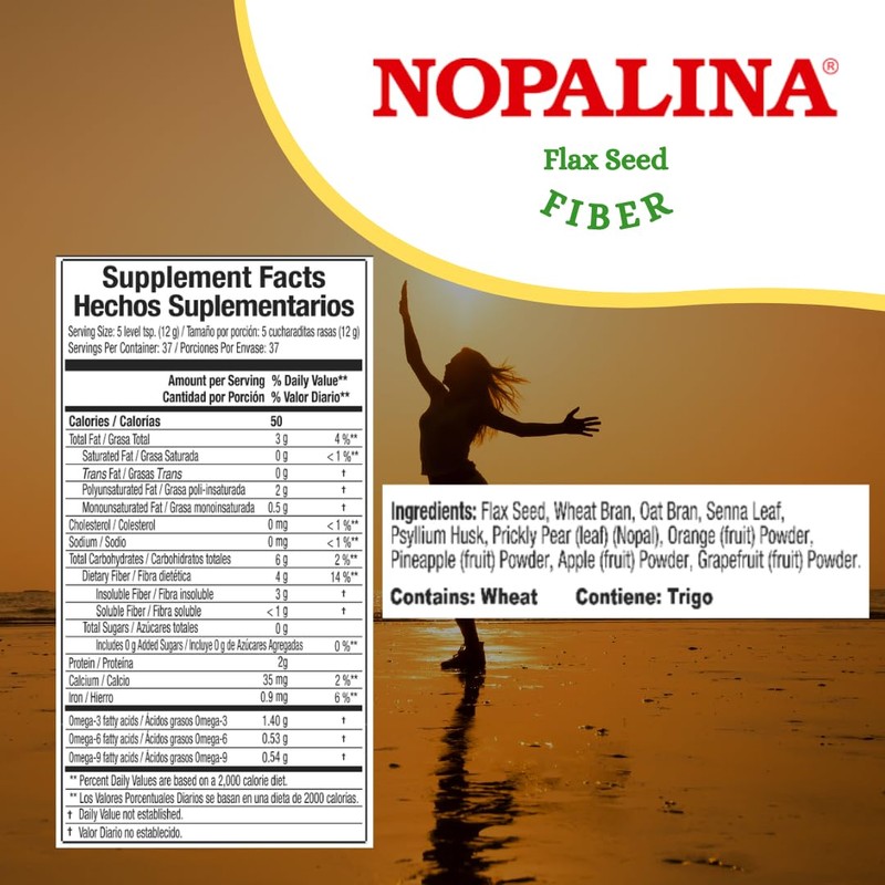 Nopalina Flax Seed Fiber Supplement 2 lb Bag