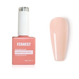FZANEST Rubber Base Builder Gel Nail, 15ml Jelly Natrual Nude Pink Color Gel Nail Polish,Builder Gel in a Bottle,Nail Strengthener Gel,Self-leveling Extension Gel Soak Off UV Gel Nail | FZANEST