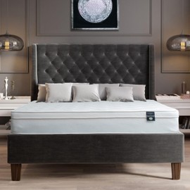 Aylas Furniture 8-Inch Hybrid King Bed High-Density Cold Foam & Bonnell Springs Eco-Friendly, Breathable, Medium Firm