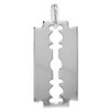 Sterling Silver Razor Blade Necklace with 24 inch Surgical Steel