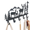VIVICOMFY Metal Deer Coat Hooks Wall Art Decor-Deer Hangers and