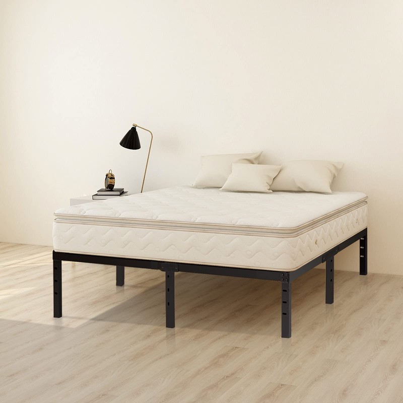 Wulanos Full Size Bed Frame 18 inch Tall, 3500lbs Heavy
