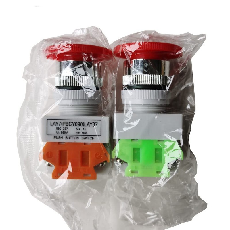 KEDU 22mm 10A 660V IP55 1NO 1NC Red Mushroom Self-Locking