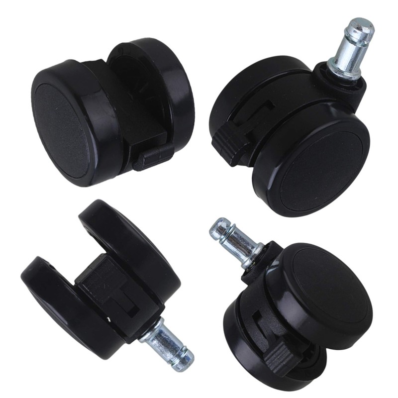 logyues 2 Inch Office Chair Casters Wheels Black PU Replacement