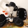 Hercicy 6 Pcs Sparkly Star Cowboy Hat Felt Black Western