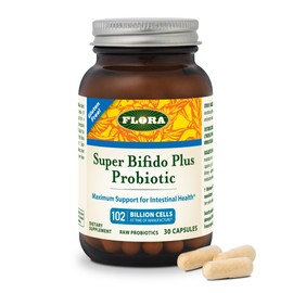 Flora - Super Bifido Plus Probiotic - Daily Probiotic - Supports Gut & Digestive Health - 102 Billion CFU - Bifidobacterium & Lactobacillus Strains - Keep Chilled - 30 Vegetarian Capsules