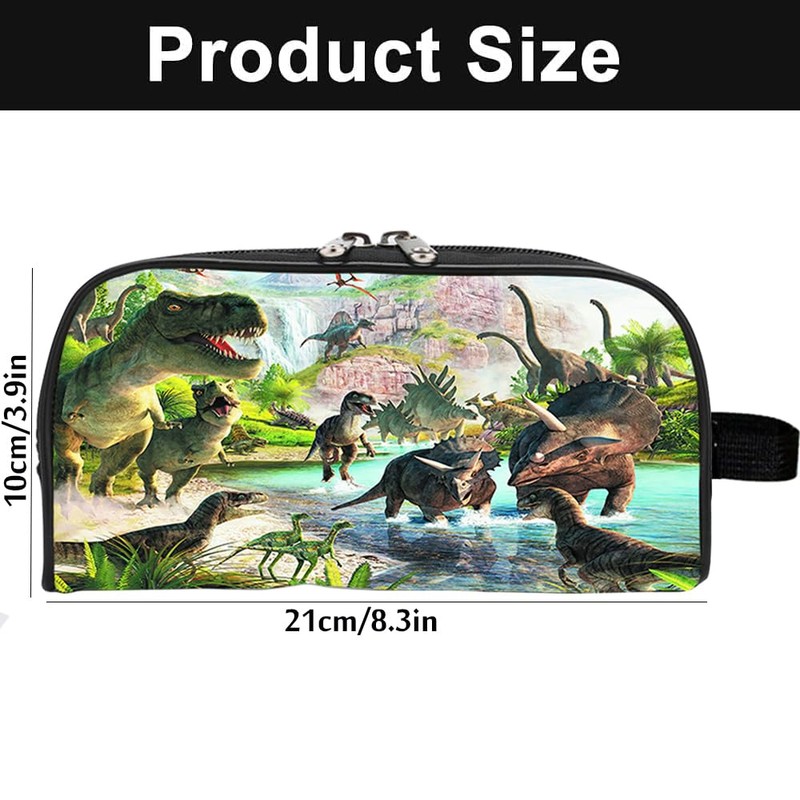 YGCHEN Dinosaur Pencil Case Children's Stationery Bag Large Capacity Dino