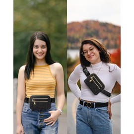 Capolo Fanny Packs for Women Fashion Waist Packs Bag with Adjustable Strap and 4 Zipper Pockets Waterproof Everywhere Crossbody Belt Bag for Workout Running Travelling(Black Camo)