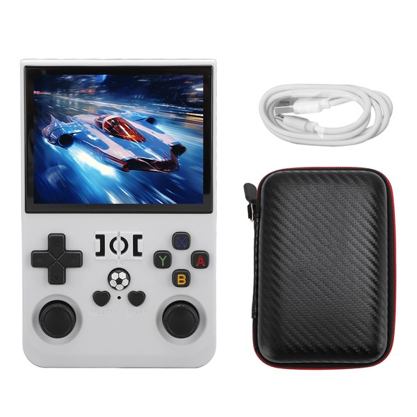 SIXRUN Handheld-Spielkonsole, 3D-Joysticks, 4000-mAh-Batterie, Retro-Spielkonsole, RK3326-Chip, IPS-Display, über 18000 Spiele