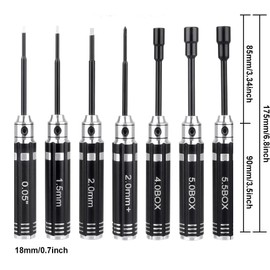 7Pcs RC Car Tools Hex Driver Set Screwdriver for TRX4M TRX4MT SCX24 FCX24 /1/18 1/24 1/16 Scale Crawler Truck Buggy Rally