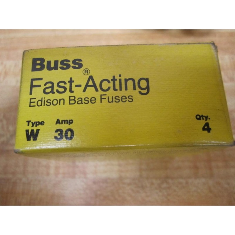 Bussmann W-30 Plug Fuse W30 (Pack of 4)