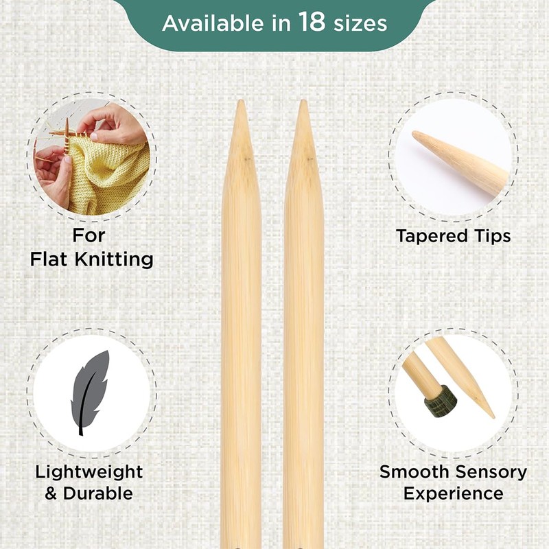 KnitPro Bamboo Single-Pointed Needles 33cm 10.00mm - 3pcs