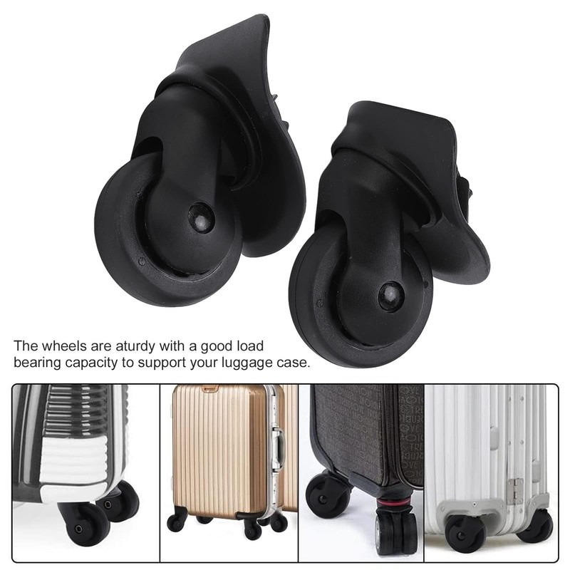 Luqeeg Suitcase Caster Replacement, 1 Pair Swivel Luggage Wheels with