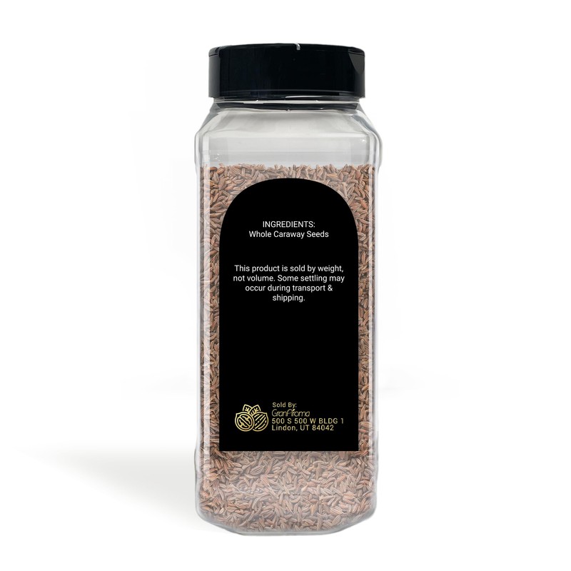 GranAroma Caraway Seeds, 15.2 oz, Rich & Nutty, Mild Anise