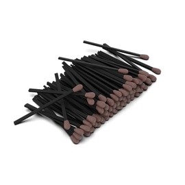 ZIKANI Black Stick Brown Tip Fancy Matches 4" Inch Match Refill 200 Long BBQ Matches Short Matches Wooden Matches Bulk Matches Decorative Matchsticks Safety Matches for Cloche Jar Box & Fireplace