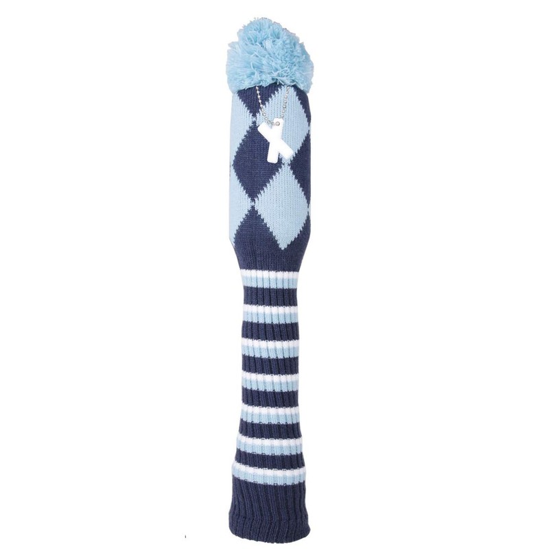 Knit Golf Cover Headcover Utility UT Cover with Pendant (Blue)