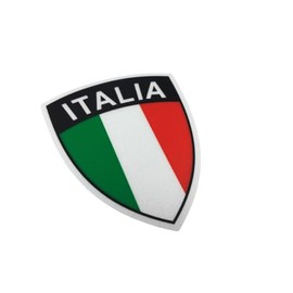 F NODE Italian Flag Shield Emblem Waterproof Reflective Sticker 2.9 x 3.5 inches (7.4 x 9 cm) ITALIA PVC Material Decoration Sticker