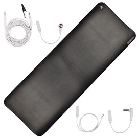 riraku-life Earthing Mat for Earth Health Law Connected to Earth, Genuine Earth Mat (Built-in Cord 5m Resistance) (26.8 x 9.8 inches (25 cm), EPP Leather Type)