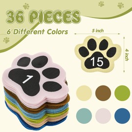 Outus 36 Pcs Classroom Paw Carpet Marker Spots 5'' Paw Carpet Dots Line up Spot for Classroom Rug Floor, Marker for Teacher Supplies School Decoration(Boho,Number 1-36)