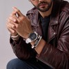 TIME100 Juego de Reloj para Hombre con Pulsera Apilable, Reloj