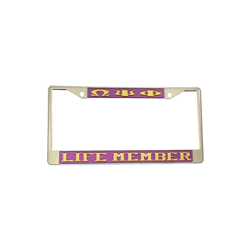 Omega Psi/Ψ Phi Life Member License Plate Frame [Silver Standard