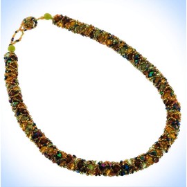 19" Necklace Mixed Beads Handbeaded Gold Peridot Black Beads Unique Chic Crystal Rhinestone Elegant Jewelry Necklace For Women