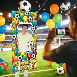 Pancarta Con Foto De La Copa Mundial 2026, Trofeo, Fútbol, P