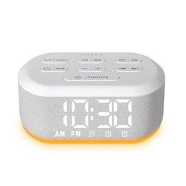 Plug in Sound Machine with Alarm Clock for Bedrooms 30 Soothing Sound White Noise Machine Dual Alarms for Sleep Loud Bedside Desk Clock for Kids Adult 15 Wake up Sounds 12 Night Light Memory Function