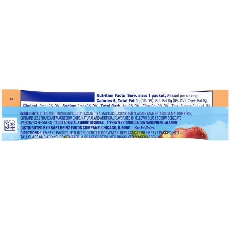 Crystal Light Sugar-Free Peach Iced Tea On-The-Go Powdered Drink Mix