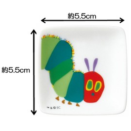 逸品社 「 はらぺこあおむし 」 こども食器 プチ 角 小皿 プレート 皿 5.5cm あおむし 807526 レッド