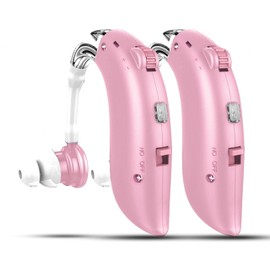Hearing Aids Special Edition For Seniors Severe Hearing Loss, (Pair) Hearing Amplifier Rechargeable W/Type-C, Comfort Hearing Amplifier, PSAP Hearing Amplifiers For Seniors With Noise Cancelling (Pink)