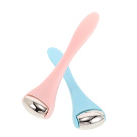 TOVINANNA 2pcs Ice Eye Roller Massager Set Facial Massager Tool for under Eye Puffiness Zinc Alloy Plastic Gentle Massage for Better Serum Absorption Colors