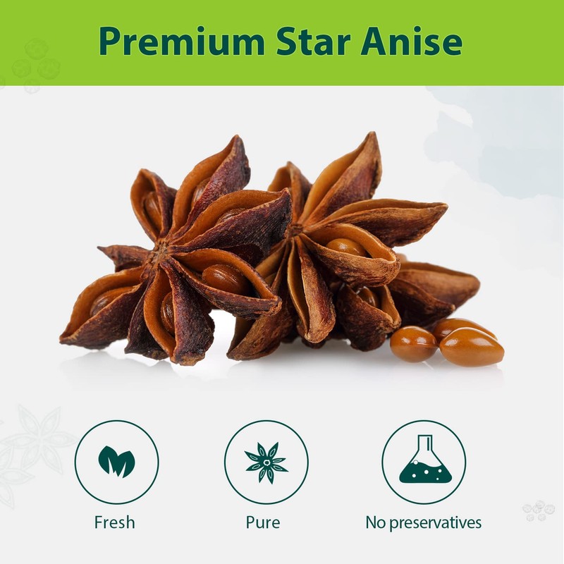Soeos Star Anise Seeds 16 ounce (1 lb), Whole Chinese