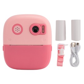 Instant Print Camera for Kids 2.4 Inch IPS HD Screen 1080P Dual Lens 8X Digital Zoom Autofocus Instant Camera Toy for Girls Boys Birthday Gift Pink