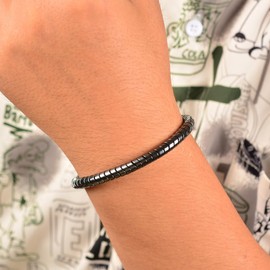 Casvia Original Hematite Snake Bone Mens Jewelry Bracelets With a thickened adjustable chain and handcrafted Viking style they're ideal for self - wear or gifting