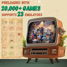 Wireless Retro Game Console, Retro Game Stick with Built-in 23 Emulators, 20,000+ Games, 4k Hdmi Output, and 2.4GHz Wireless Controller, Plug and Retro Play Video Games for Tv (64 GB)