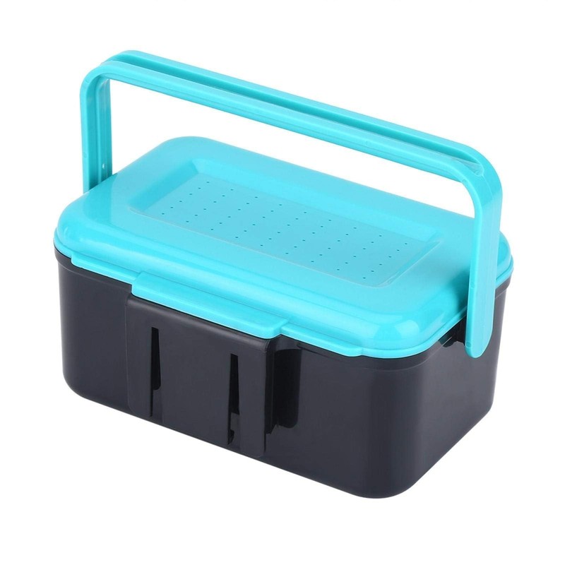 VBESTLIFE Plastic Fishing Bait Holder 2 Compartment Earthworm Lure Storage