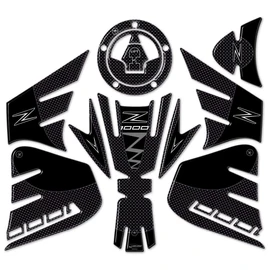 labelbike - Sticker Set in Protection Compatible with Kawasaki Z1000 2014-2020 Colour Carbon-Like Grey