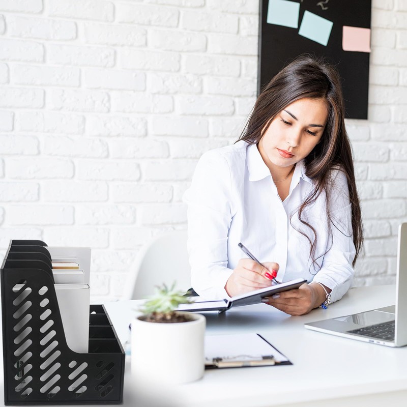 Glenmal 6 Pcs Plastic Magazine File Holder Collapsible Magazine Organizers