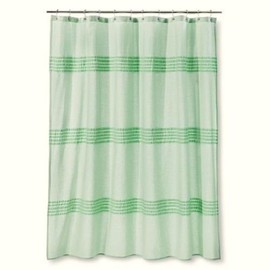 Threshold Green Seersucker Shower Curtain 100% Cotton 72x72"
