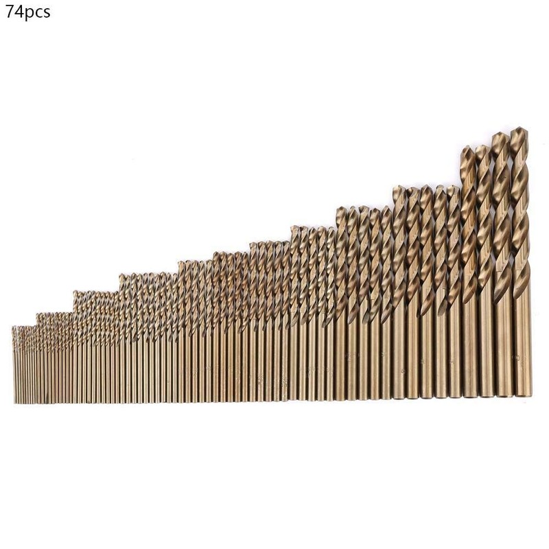 Cobalt Drill Bit Set, 74pc 1.0-8.0mm M35 Cobalt Drill Bit