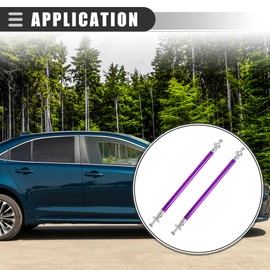 Motoforti Universal Bumper Lip Lever Splitter Support Rod, 200mm, Purple, 2Pcs