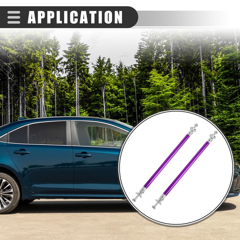 Motoforti Universal Bumper Lip Lever Splitter Support Rod, 200mm, Purple,